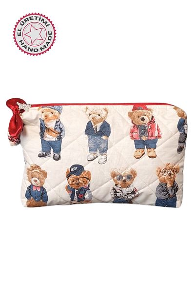Uretti - Petek 7523 Handmade Teddy Bear Themed Set of 2 Care / Portfolio Bags