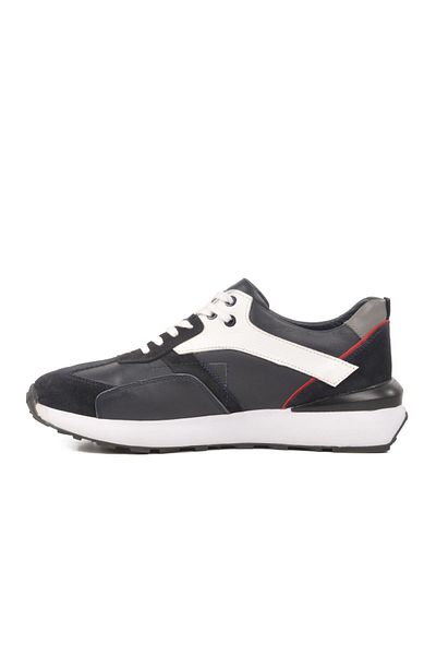 WALKWAY 2Y1076M Navy Blue-White Genuine Leather Men's Sneaker