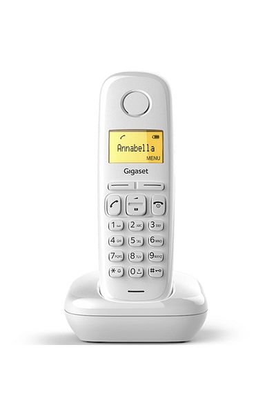 bad kitty Gigaset A170 Cordless DECT Phone, Caller ID, White