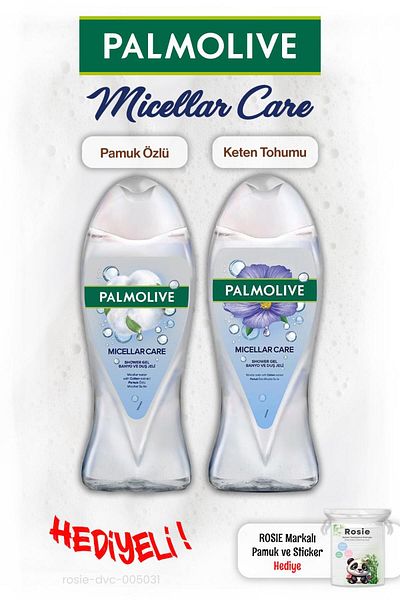 Palmolive Micellar Care 2 Pack 500 ml Shower Gel, Rosie Cotton Gift
