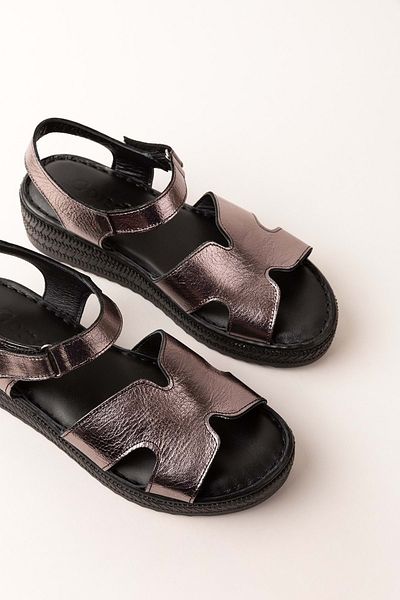 Gondol Genuine Leather Anatomical Soft Sole Comfortable Sandals Irm.100 Platinum
