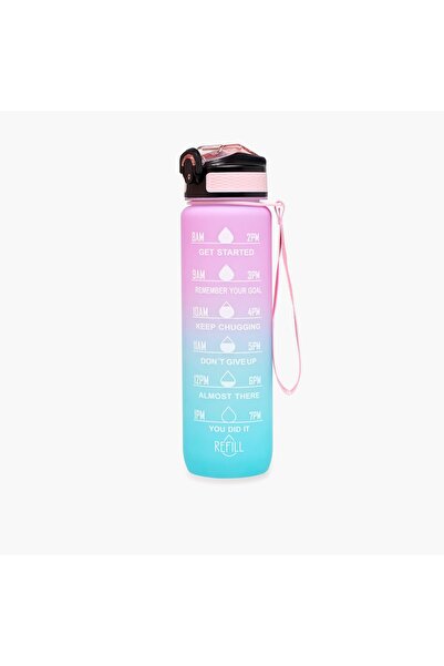 Lifestyle Printed Sipper Water Bottle with Push Button and Strap Handle - 1 L