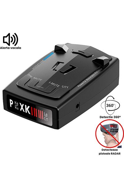 CLAUSTEEL Detector radar Rad2000, 16 benzi, laser 360°, X/k/ka, afișaj LED, accesorii