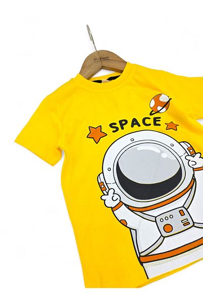 Egelite Boys Space Themed Astronaut Printed Summer T-Shirt and Shorts Set (4-8 Years) –