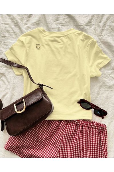 Touz Moda Μπλούζα με ζώνη Kemer Boy Baby Tee Bleberry Crop