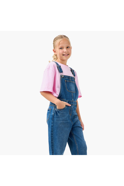 Juniors Denim Dungarees with Pockets