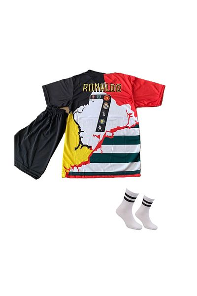 yenteks Mixt All Clues Karma Design Special Ronaldo Tricou pentru copii cu cadou șosete echipă