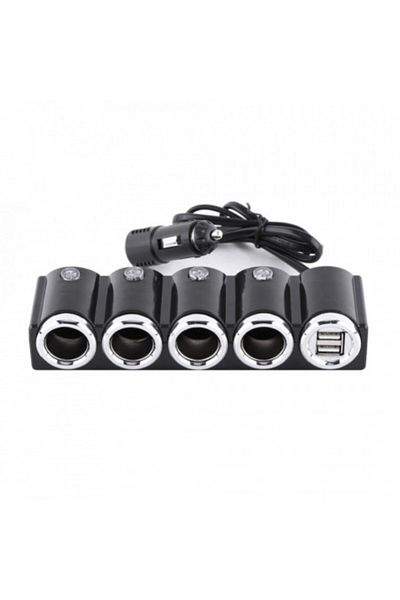 Blusmart PNI Lighter 04 Car Charger with 4 Outputs, 12V/24V and 2 USB Ports (1A), LED Indicator