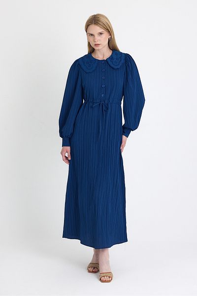 Rays Rochie cu dungi cu curea cu guler lat Laci Fisto 4330A
