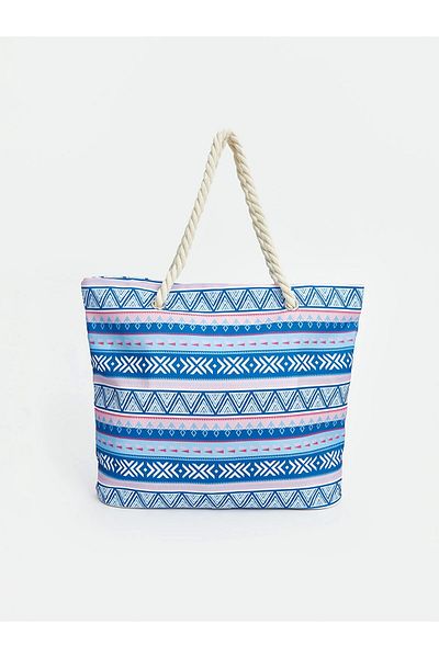 LC Waikiki Lcw Accessories Mixed Straw Drawstring Women's Beach Bag