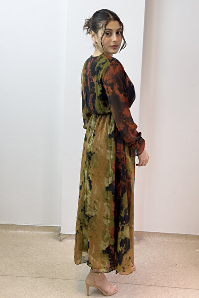 thezkscom Patterned Chiffon Dress