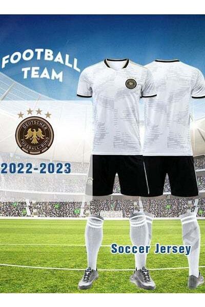 RIOXS Germany Home White Jersey Set Family Breathable Short-sleeved Shirts and Sportswear Uniforms
