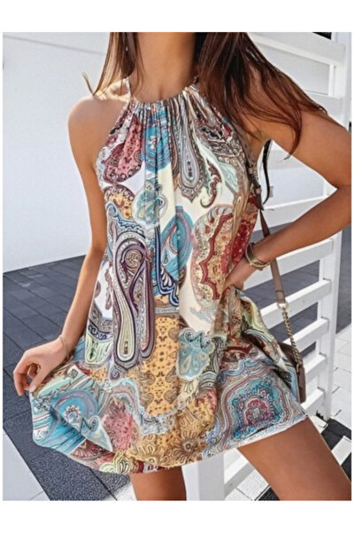 Modaadresiniz Rochie lejeră cu model etnic cu bretele