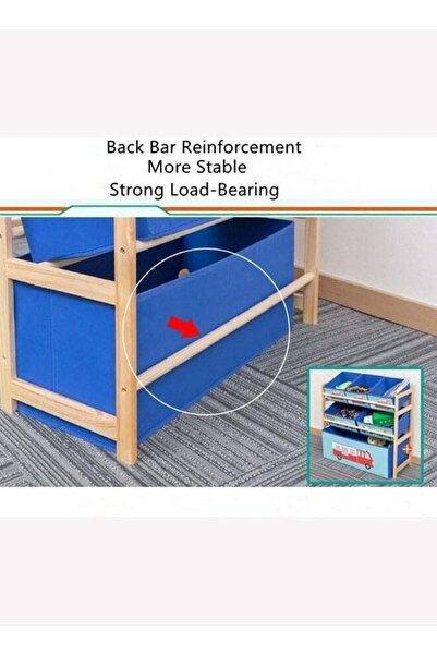 Yelajoy Solid Wood Toy Organizer,Little Elephant,with 6 Toy Storage Bins, Books and Clothes,64 x 28 x 60cm