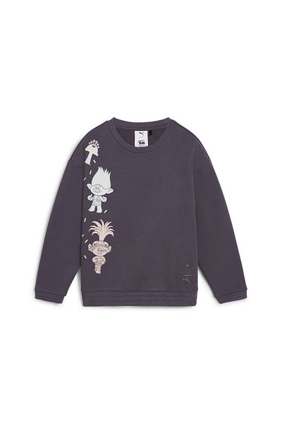 Puma Boys TROLLS Graphic Crew Sweat Top - Gray