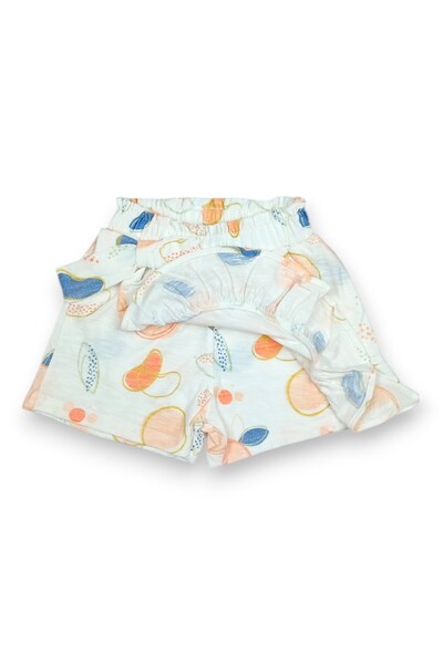 Via Girls Baby Girl Shorts 100% Cotton Fruit Pattern Ruffle Bow Shorts | 9-24 Months Baby Clothing