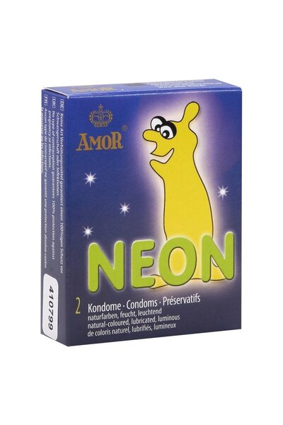 AMOR Prezervative fluorescente, Amor Neon, 2 bucăți