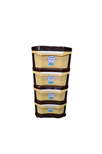 sterk Dulap de depozitare din plastic cu 4 sertare, maro și crem Sterk Bella