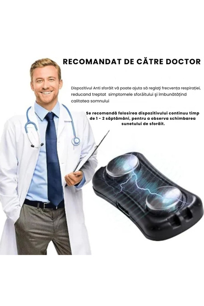 CLAUSTEEL Dispozitiv anti-sforăit, EMS, detectare automată, microcurenți, baterie, somn mai bun