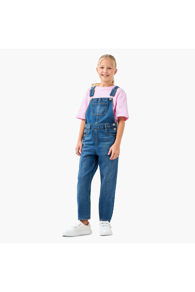 Juniors Denim Dungarees with Pockets