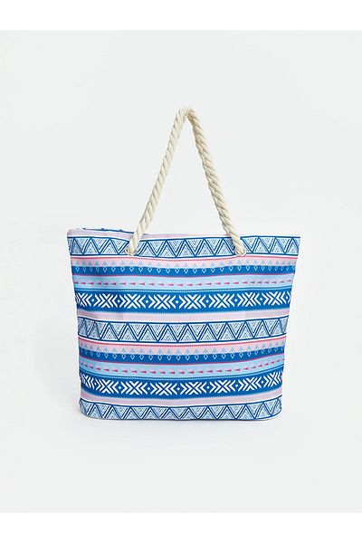 LC Waikiki Lcw Accessories Mixed Straw Drawstring Women's Beach Bag