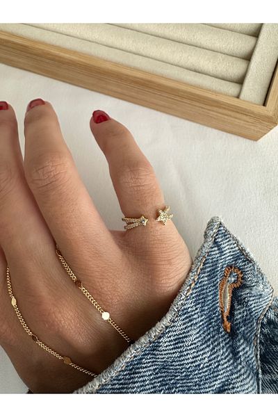 ringbox Gold Starry Little Finger Ring