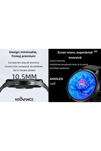 NEOVANCE NEOVANCE® smartwatch, GPS, Alexa, AMOLED, Bluetooth calls, Health, IP68, sports 110+