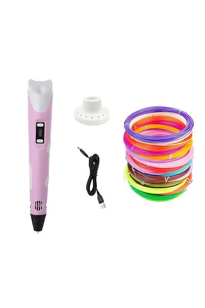 OEM Set 3D Pen in Pink with 12 PLA Filaments, 36 m, Multicolor