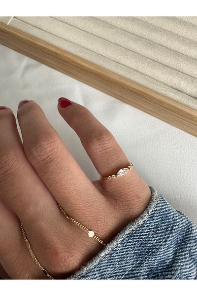 ringbox Gold Stone Little Finger Ring