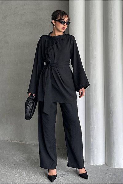 Moda Rosa 25Y7512 - Black - Shoulder Button Detail Suit