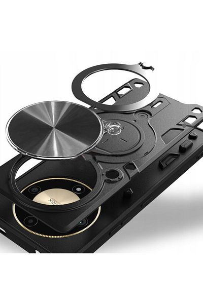 SKYDDAR INNOVATION Carcasă pentru Honor Magic5 Lite, CamGuard Pro, inel magnetic, protecție cameră, set autocolante, negru
