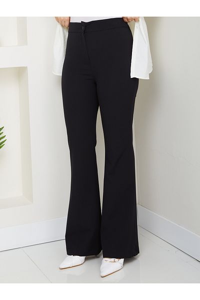Moda İncir Spanish Cuff Trousers with Elastic Waist