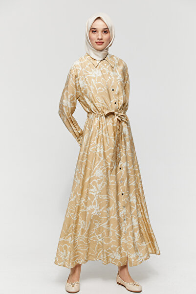 Setrms Çiçek Desenli Kuşaklı Elbise