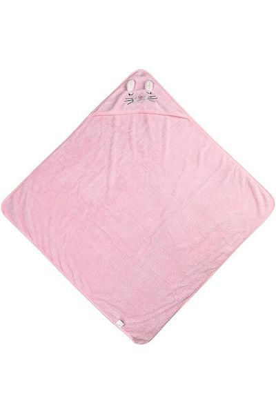 OEM Prosop de baie pentru bebeluși, cu glugă, pentru fete, material moale, 80x80, roz