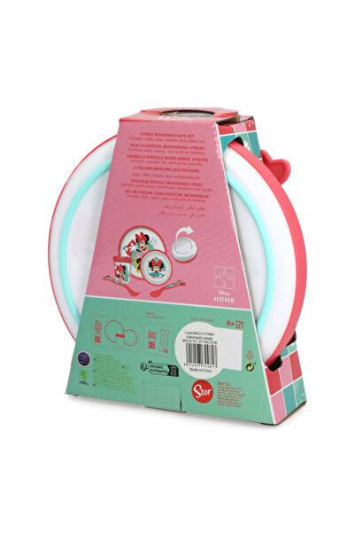 Stor 5-Piece Microwave Safe Plastic Premium Bicolor Minnie Mouse Dinnerware Set