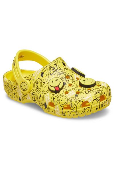 Crocs Saboți Classic Smiley World Clog 22-23 Eu - C6 Us Alb - White/multi