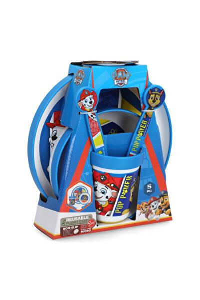 Stor 5-Piece Microwave Safe Plastic Premium Bicolor Paw Patrol Dinnerware Set
