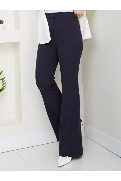 Moda İncir Spanish Cuff Trousers with Elastic Waist