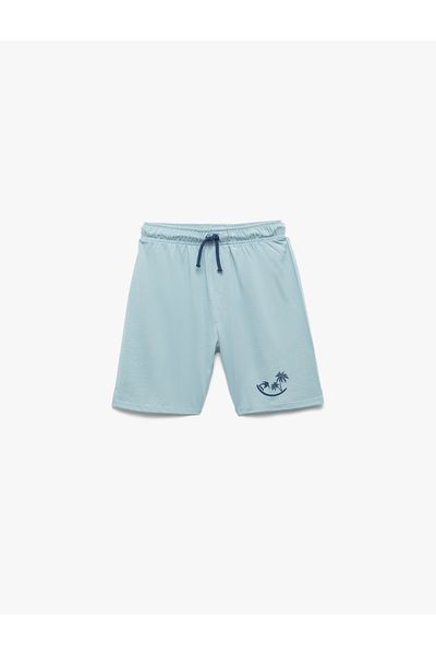 Koton Printed Cotton Lace-Up Shorts