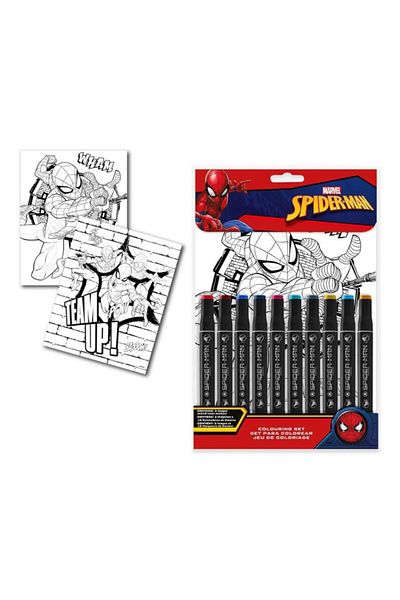 SPIDERMAN Coloring and drawing set, 2 drawing boards and 10 markers, Spiderman