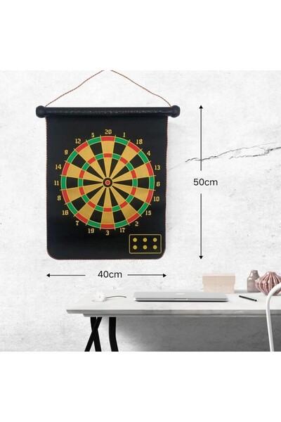 Hsport Yüksek Kalite En Büyük Boy Mıknatıslı Manyetik Dart Seti Çift Yönlü Rulo Hedef Tahtası 6ok Dartboard