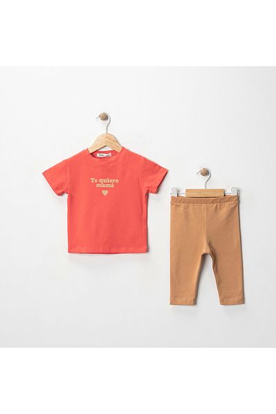MK Mukko Kids Girls' Printed Basic Seasonal/Summer Leggings T-Shirt Bottom Top Set