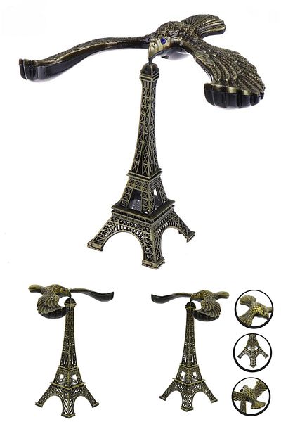 Wolawood Metal Eiffel Tower Balance Bird Figurine Eagle Figure Desktop Accessory Retro Gift Decorative Set