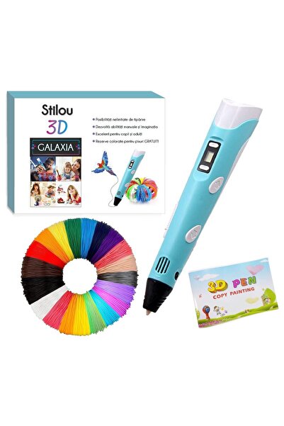 dalimag Set Creion 3D, filamente PLA 110m, albastru/alb