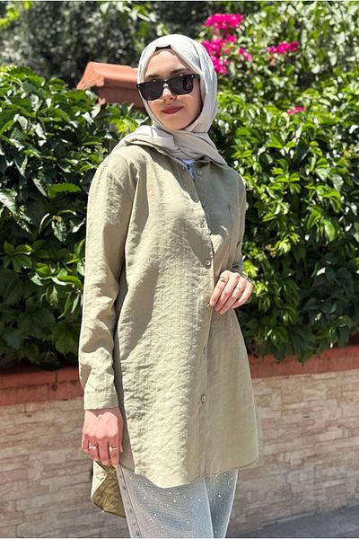 Moda Rosa 25Y7018 - Olive - Lyocel Single Pocket Shirt