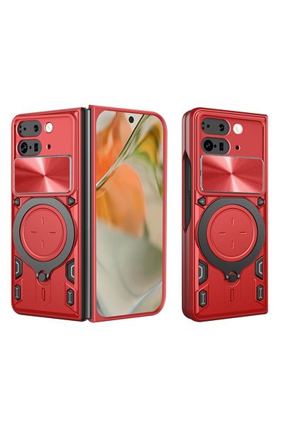 SKYDDAR INNOVATION Case for Google Pixel 9 Pro Fold, CamGuard Pro, Magnetic Ring, Camera Protection, sticker set, Red