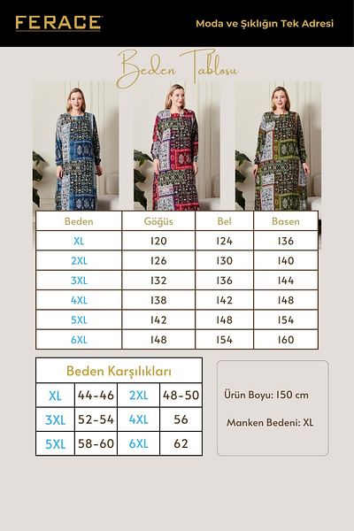 Ferace Women's Plus Size Ethnic Pattern Square Neck Dress
