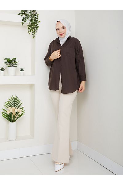 Moda İncir Spanish Cuff Trousers with Elastic Waist