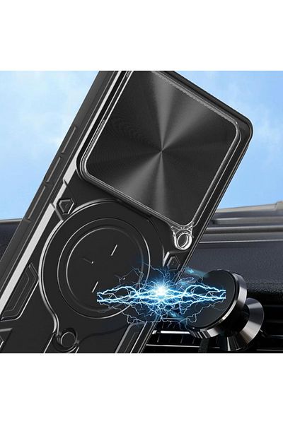 SKYDDAR INNOVATION Husă pentru Infinix Note 40 Pro+, CamGuard Pro, inel magnetic, protecție cameră, set autocolante, albastră