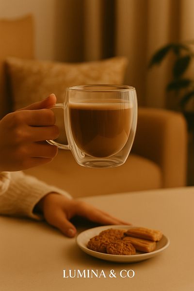 LUMİNA 250 ml Heat Resistant Double Wall Glass Cup